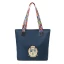 Fashion Navy Blue Waterproof Embroidered Tote Bag Shoulder Bags Shopping Bag 2021 Canvas Casual Women's Bags
