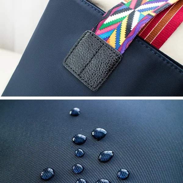 Fashion Navy Blue Waterproof Embroidered Tote Bag Shoulder Bags Shopping Bag 2021 Canvas Casual Women's Bags