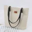 Modest / Simple Square Beige Tote Bag Shopping Bag Shoulder Bags 2021 Canvas Casual Women's Bags