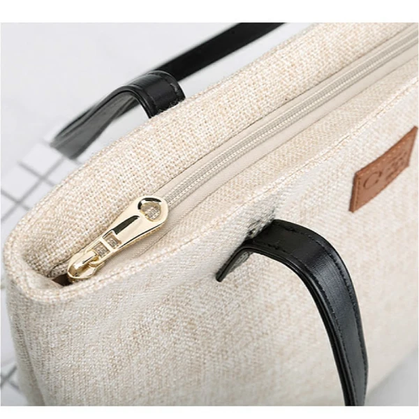 Modest / Simple Square Beige Tote Bag Shopping Bag Shoulder Bags 2021 Canvas Casual Women's Bags