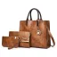 3 pièces Marron Sacs à bandoulière Sac à main Portefeuille 2021 PU Désinvolte Sacs Pour Femmes