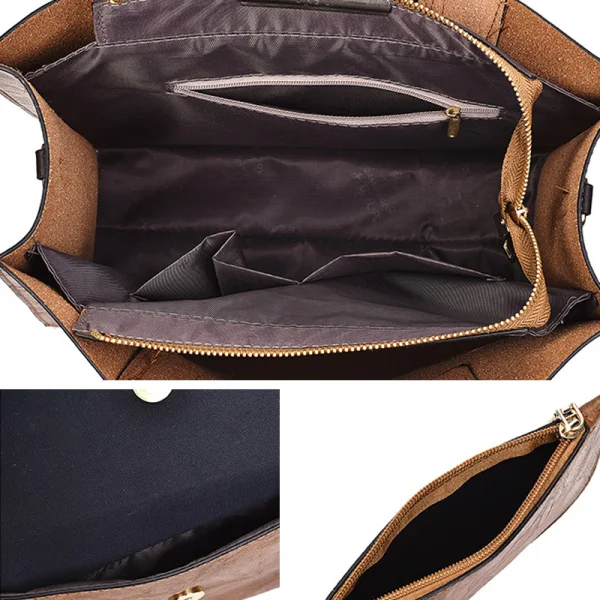 3 pièces Marron Sacs à bandoulière Sac à main Portefeuille 2021 PU Désinvolte Sacs Pour Femmes