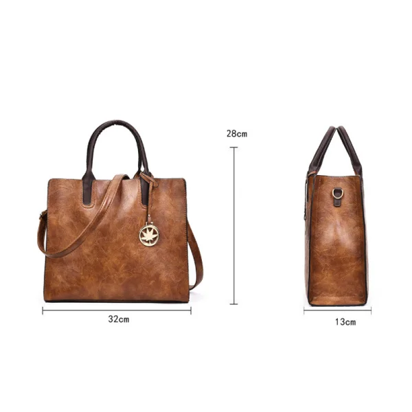 3 pièces Marron Sacs à bandoulière Sac à main Portefeuille 2021 PU Désinvolte Sacs Pour Femmes