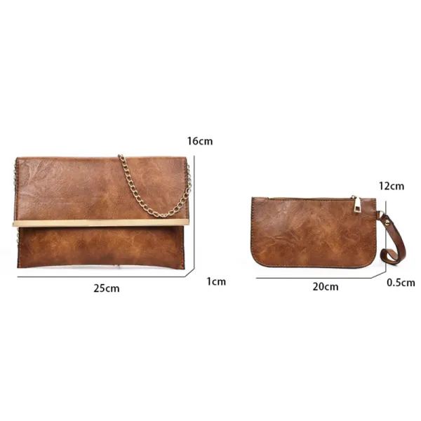 お得なセール情報 3-piece Brown Shoulder Bags Handbag Wallet 2021 PU Casual Bags&Wallets