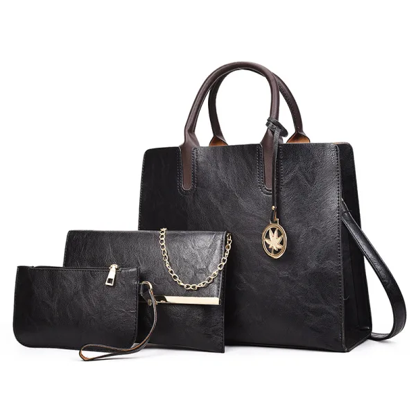 3 pièces Marron Sacs à bandoulière Sac à main Portefeuille 2021 PU Désinvolte Sacs Pour Femmes