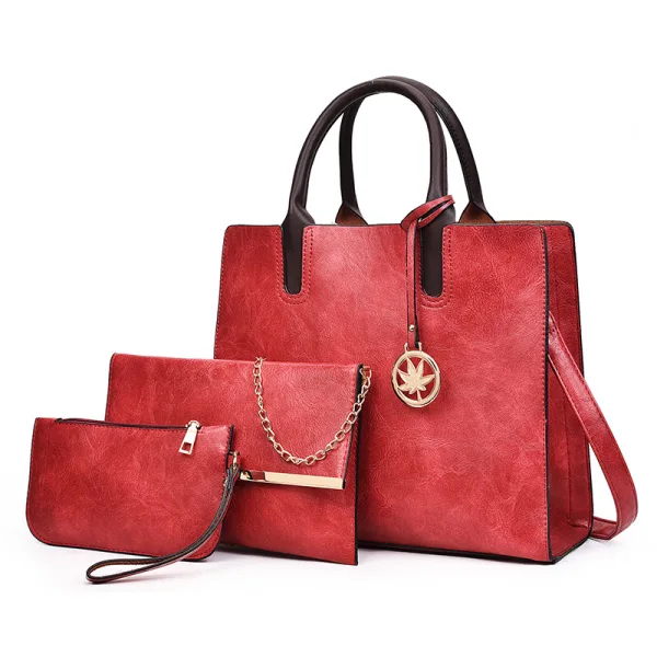 3 pièces Marron Sacs à bandoulière Sac à main Portefeuille 2021 PU Désinvolte Sacs Pour Femmes
