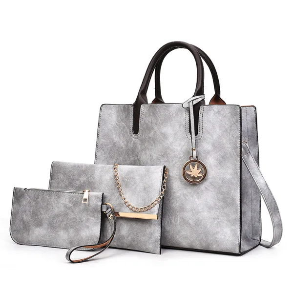 3 pièces Marron Sacs à bandoulière Sac à main Portefeuille 2021 PU Désinvolte Sacs Pour Femmes