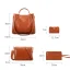 4-piece Blushing Pink Square Shoulder Bags Handbag Wallet 2021 Alligator Print PU Women's Bags