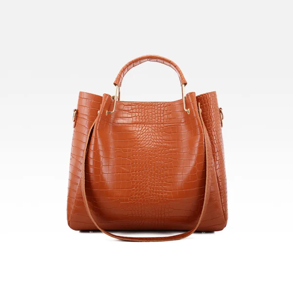 4-piece Blushing Pink Square Shoulder Bags Handbag Wallet 2021 Alligator Print PU Women's Bags