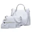 4-piece Blushing Pink Square Shoulder Bags Handbag Wallet 2021 Alligator Print PU Women's Bags