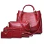 4-piece Blushing Pink Square Shoulder Bags Handbag Wallet 2021 Alligator Print PU Women's Bags