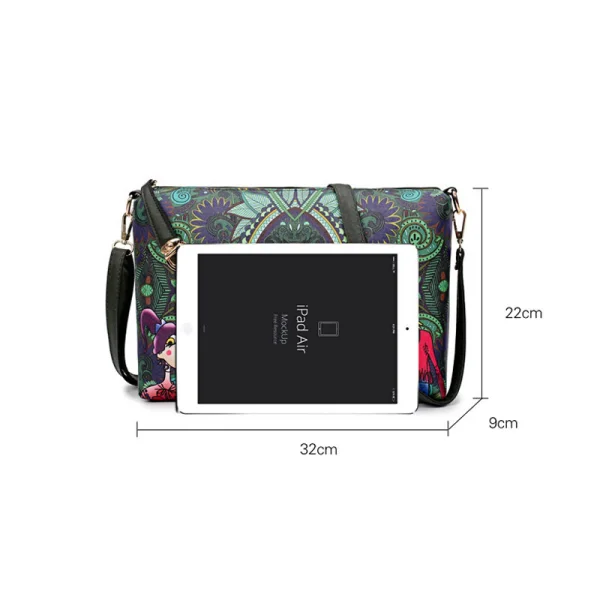 6-piece Multi-Colors Fancy Shoulder Bags Handbag Messenger Bag Wallet Purse Key Case 2021 Cartoon Printing PU Women's Bags