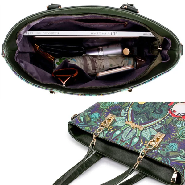 6-piece Multi-Colors Fancy Shoulder Bags Handbag Messenger Bag Wallet Purse Key Case 2021 Cartoon Printing PU Women's Bags