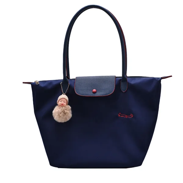 Fashion Navy Blue Tote Bag Shoulder Bags Handbag 2021 Canvas Casual Women's Bags
