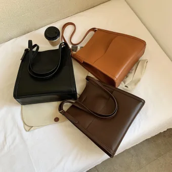 Modest Simple Square Shoulder Bags Tote Bag Shopping Bag 2021 Pu Casual Women S Bags