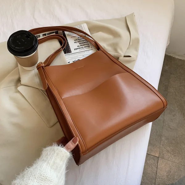 Modest / Simple Square Shoulder Bags Tote Bag Shopping Bag 2021 PU Casual Women's Bags