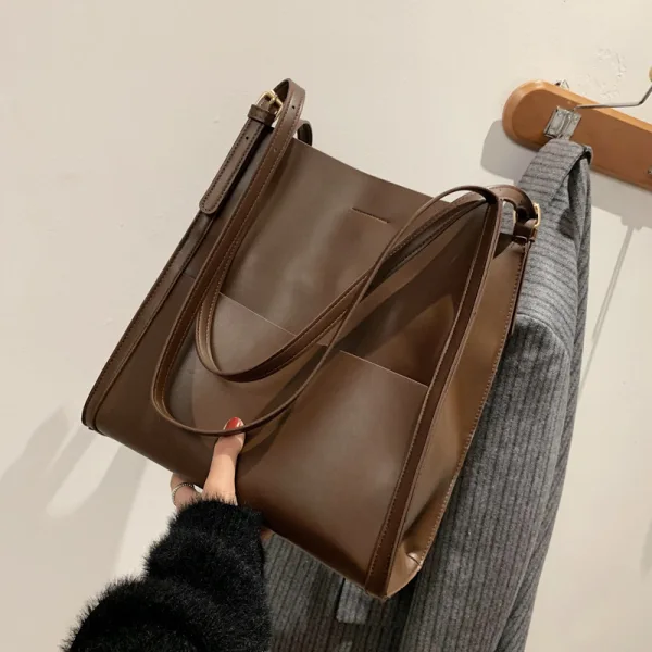 Modest / Simple Square Shoulder Bags Tote Bag Shopping Bag 2021 PU Casual Women's Bags