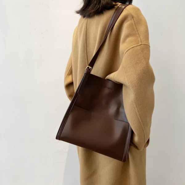 Modest / Simple Square Shoulder Bags Tote Bag Shopping Bag 2021 PU Casual Women's Bags