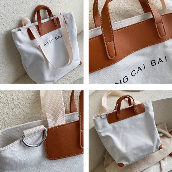Modest / Simple Khaki Square Tote Bag Shopping Bag Shoulder Bags 2021 Canvas Casual Women's Bags