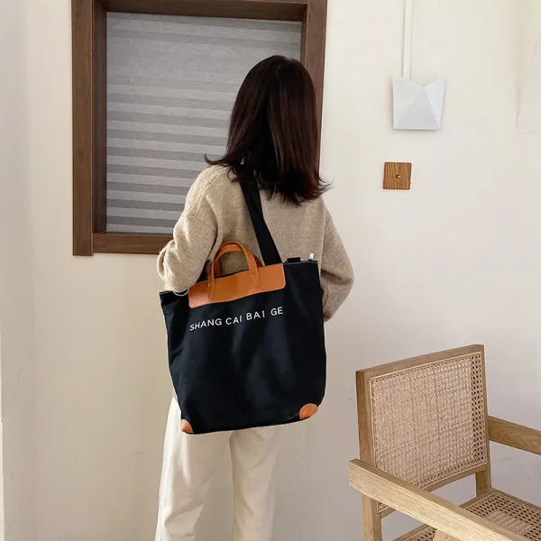 Modest / Simple Khaki Square Tote Bag Shopping Bag Shoulder Bags 2021 Canvas Casual Women's Bags