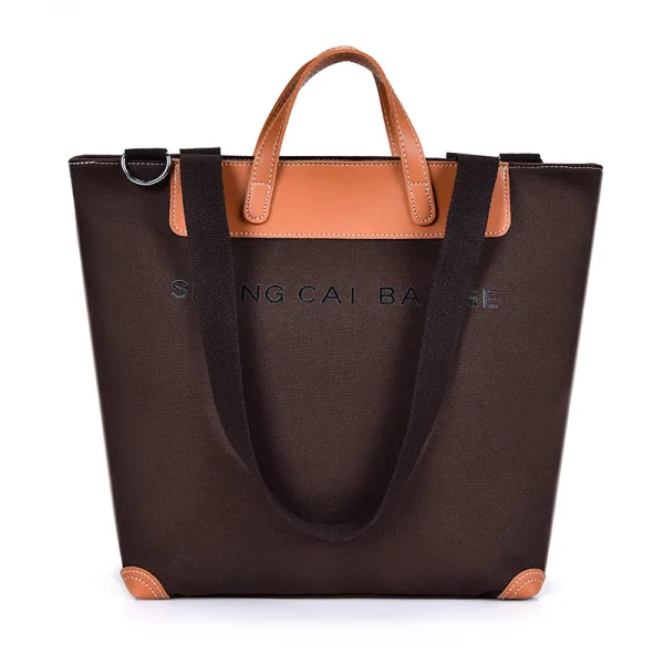 Modest / Simple Khaki Square Tote Bag Shopping Bag Shoulder Bags 2021 Canvas Casual Women's Bags