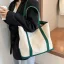 Modest / Simple Black White Square Tote Bag Shopping Bag Shoulder Bags 2021 Canvas Casual Women's Bags