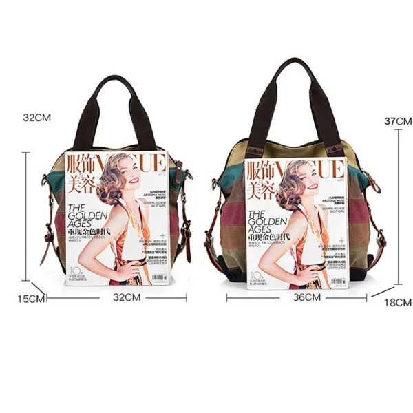 Vintage / Retro Multi-Colors Shoulder Bags Messenger Bag Handbag 2021 Canvas Casual Women's Bags
