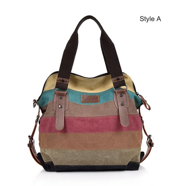 Vintage / Retro Multi-Colors Shoulder Bags Messenger Bag Handbag 2021 Canvas Casual Women's Bags