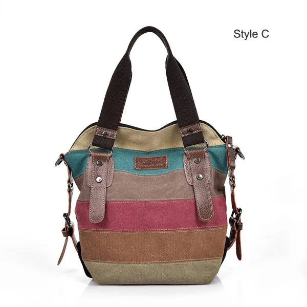 Vintage / Retro Multi-Colors Shoulder Bags Messenger Bag Handbag 2021 Canvas Casual Women's Bags