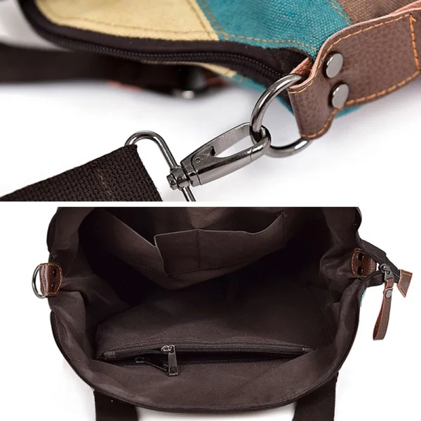 Vintage / Retro Multi-Colors Shoulder Bags Messenger Bag Handbag 2021 Canvas Casual Women's Bags