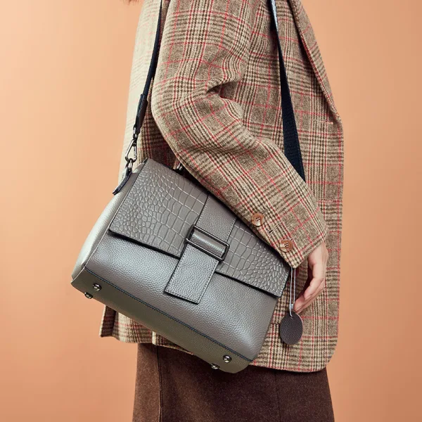 Fashion Tan Square Handbag Shoulder Bags Messenger Bag 2021 Alligator Print Leather Women's Bags