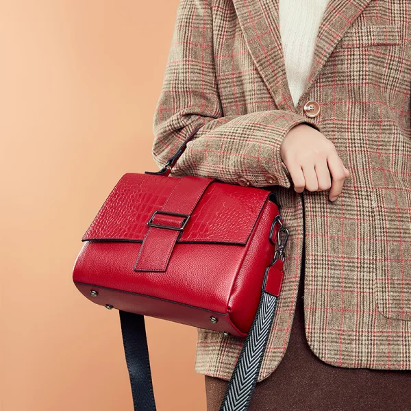 Fashion Tan Square Handbag Shoulder Bags Messenger Bag 2021 Alligator Print Leather Women's Bags