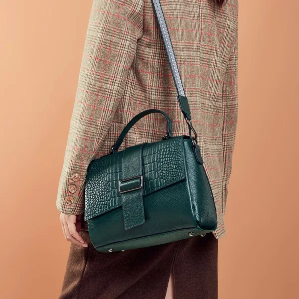 Fashion Tan Square Handbag Shoulder Bags Messenger Bag 2021 Alligator Print Leather Women's Bags