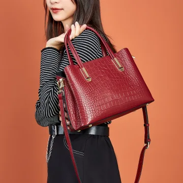 Mode Bordeaux Carrés Sac À Main Sacs À Bandoulière 2021 Motif Alligator Cuir Sacs Pour Femmes