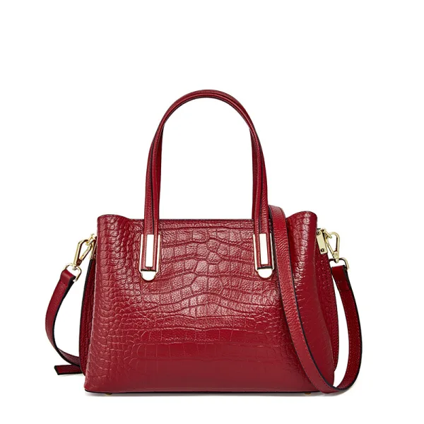 Fashion Burgundy Square Handbag Shoulder Bags 2021 Alligator Print Leather Women's Bags