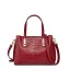 Fashion Burgundy Square Handbag Shoulder Bags 2021 Alligator Print Leather Women's Bags