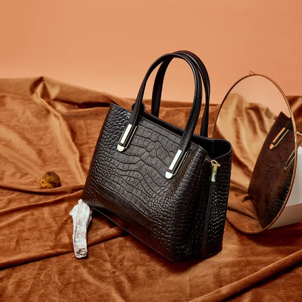 Fashion Burgundy Square Handbag Shoulder Bags 2021 Alligator Print Leather Women's Bags