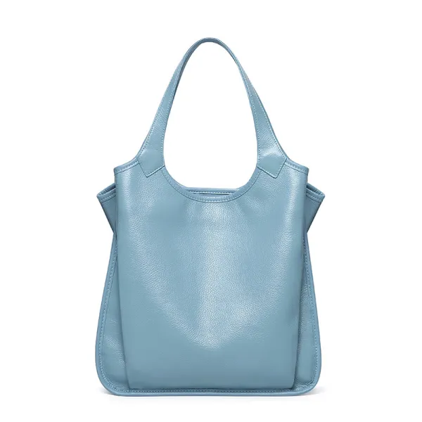 Modest / Simple Sky Blue Tote Bag Handbag Shoulder Bags 2021 Leather Casual Women's Bags