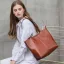 Modest / Simple Brown Square Handbag Shoulder Bags 2021 Leather Casual Women's Bags