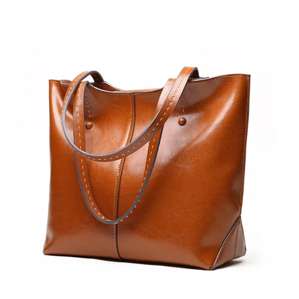 Modest / Simple Brown Square Handbag Shoulder Bags 2021 Leather Casual Women's Bags