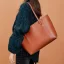 Modest / Simple Tan Tote Bag Handbag Shoulder Bags 2021 Leather Casual Women's Bags