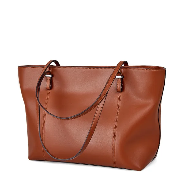 Modest / Simple Tan Tote Bag Handbag Shoulder Bags 2021 Leather Casual Women's Bags