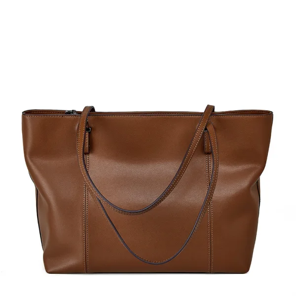 Modest / Simple Tan Tote Bag Handbag Shoulder Bags 2021 Leather Casual Women's Bags