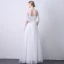 Élégant Blanche Transparentes Robe De Soirée 2019 Princesse Encolure Dégagée Manches de cloche Appliques En Dentelle Longue Volants Dos Nu Robe De Ceremonie