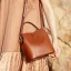 Modest / Simple Tan Square Handbag Messenger Bag Shoulder Bags 2021 Leather Casual Women's Bags