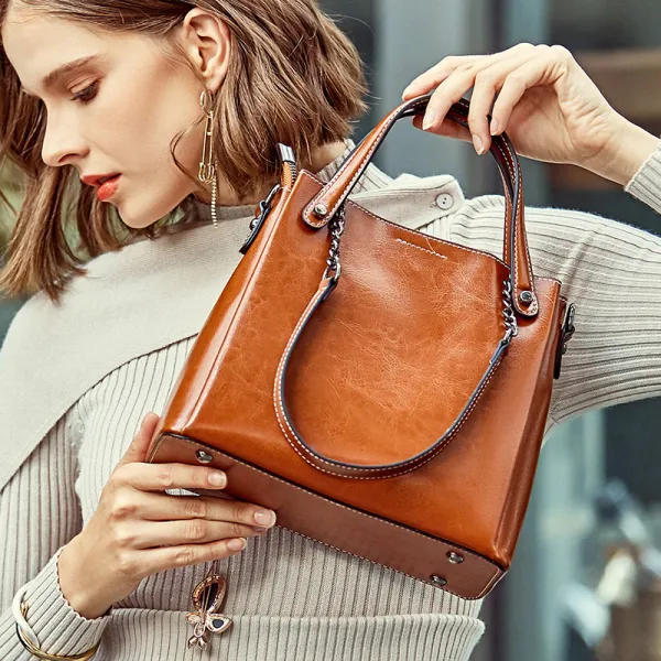 Classic Brown Square Handbag Messenger Bag Shoulder Bags 2021 Leather Casual Women's Bags