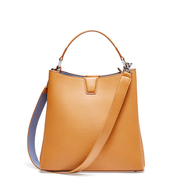 Modest / Simple Yellow Square Handbag Messenger Bag Shoulder Bags 2021 Leather Casual Women's Bags