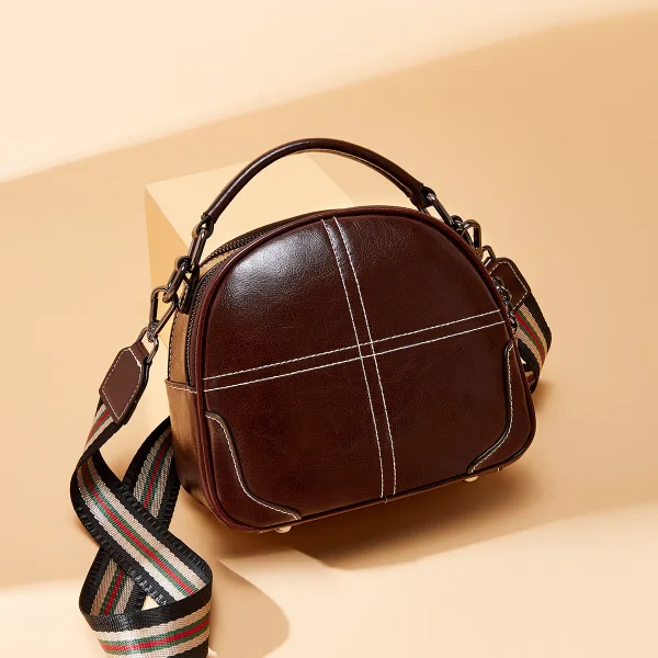 Vintage / Retro Brown Handbag Messenger Bag Shoulder Bags 2021 Leather Women's Bags