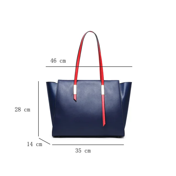 Minimalist Navy Blue Square Tote Bag Shoulder Bags 2021 Leather Casual Women's Bags