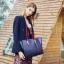Minimalist Navy Blue Square Tote Bag Shoulder Bags 2021 Leather Casual Women's Bags